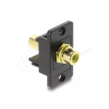 Keystone modulis DELOCK 91113 su RCA–RCA jungtimis, plokščias, juodas/geltonas