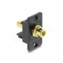 Keystone modulis DELOCK 91113 su RCA–RCA jungtimis, plokščias, juodas/geltonas