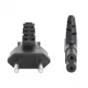Manhattan maitinimo laidas, 2 m, CEE 7/16 → C7, 90° kampiniai kištukai, juodas