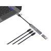 USB 3.2 Gen 1 4 prievadų šakotuvas EQUIP — 3× USB‑C + 1× USB‑A, 5 Gbit/s, aliuminis, pilkas