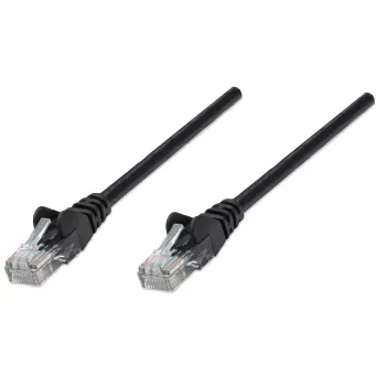 Intellinet tinklo jungiamasis kabelis, Cat5e, 20 m, juodas, CCA, U/UTP, PVC, RJ45, paauksuoti kontaktai, apsaugotas nuo užkabinimo, su gaubtu, visam laikui