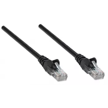 Intellinet tinklo jungiamasis kabelis, Cat5e, 20 m, juodas, CCA, U/UTP, PVC, RJ45, paauksuoti kontaktai, apsaugotas nuo užkabinimo, su gaubtu, visam laikui