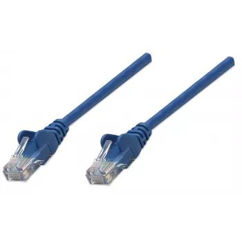 Intellinet tinklo jungiamasis kabelis, Cat5e, 20 m, mėlynas, CCA, U/UTP, PVC, RJ45, auksu dengti kontaktai, apsaugotas nuo užkliuvimo, su apsauginiu gaubteliu, viso gyvenimo garantija