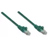 Intellinet tinklo jungiamasis kabelis, Cat5e, 15 m, žalias, CCA, U/UTP, PVC, RJ45, auksu dengti kontaktai, apsaugotas nuo užkliuvimo, su gaubtuku, viso gyvenimo garantija
