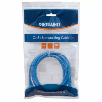 Intellinet tinklo jungiamasis laidas, Cat6, 7,5 m, mėlynas, CCA, U/UTP, PVC, RJ45, paauksuoti kontaktai, apsaugotas nuo užkabinimo, su gaubtuku, visam laikui