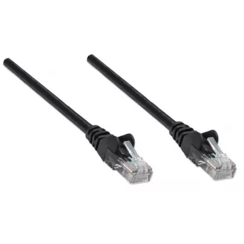 Intellinet tinklo jungiamasis laidas, Cat6, 7,5 m, juodas, CCA, U/UTP, PVC, RJ45, auksuoti kontaktai, be užkabinimo, su gaubtuku, viso gyvenimo garantija