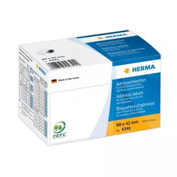 Adresų etiketės HERMA 4341 89x42 mm baltas matinis popierius 250 vnt.