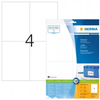 Lipnūs etikečių lapai HERMA 8630 A4 105x148 mm