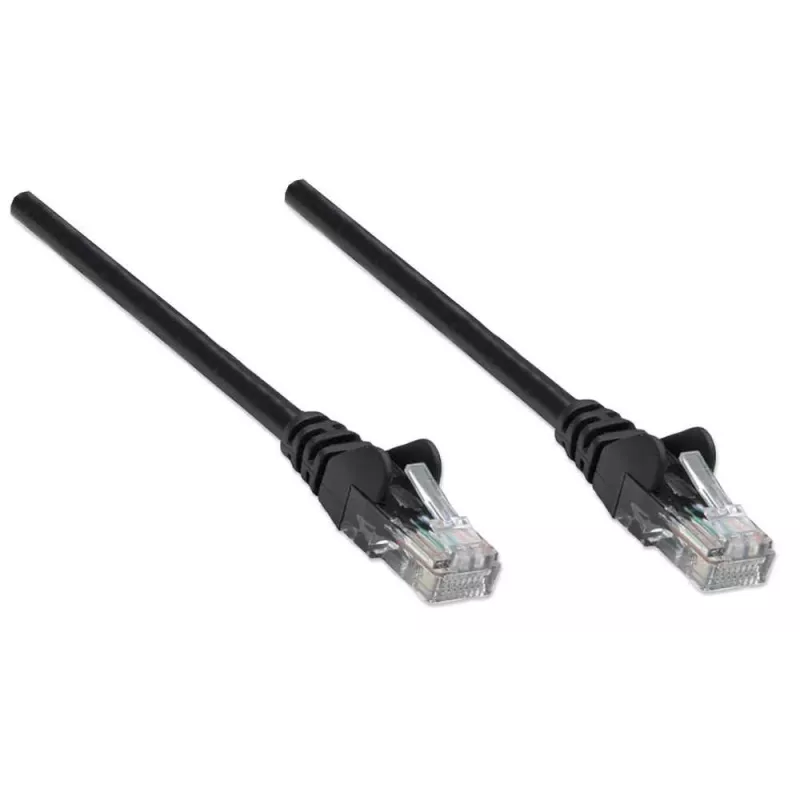 Intellinet tinklo jungiamasis laidas Cat5e 0,5 m juodas CCA U/UTP PVC RJ45 auksuoti kontaktai užraktas su gaubteliu viso gyvenimo garantija