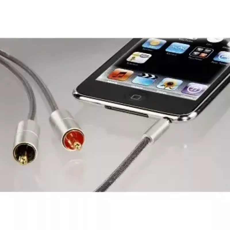 Garso kabelis Hama 00080864 1m 3,5mm – 2x RCA sidabrinis