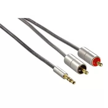 Hama 00080865 garso kabelis 2 m 3,5 mm 2 x RCA sidabrinis