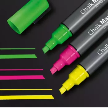 Markeris Sigel GL182 Chisel tip Žalia Rožinė Geltona