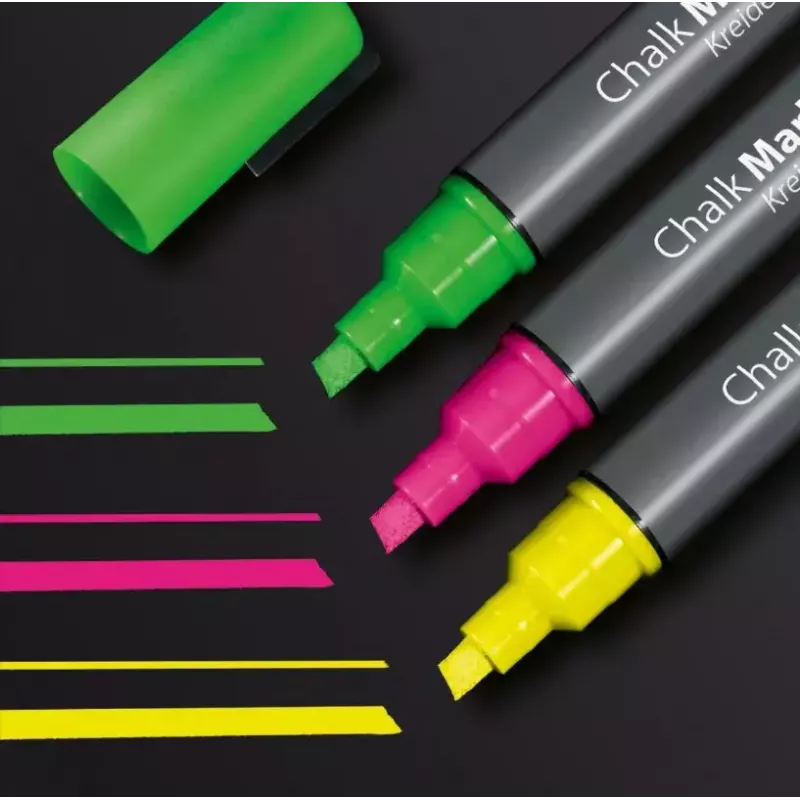 Markeris Sigel GL182 Chisel tip Žalia Rožinė Geltona
