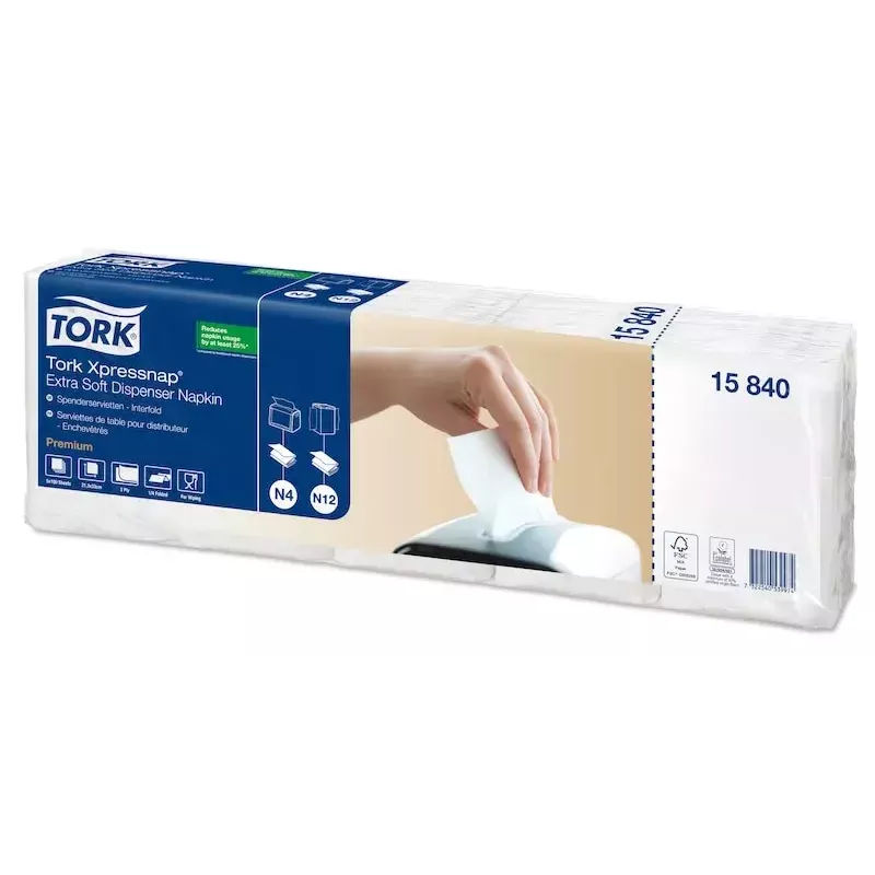 Servetės popierinės Tork 15840 baltos 500 vnt.