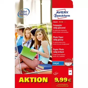 Blizgus popierius Avery Classic Inkjet A4 160g