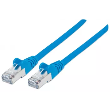 Intellinet tinklo jungiamasis kabelis, Cat6, 7,5 m, mėlynas, varinis, S/FTP, LSOH / LSZH, PVC, RJ45, paauksuoti kontaktai, apsaugotas nuo užkabinimo, su gaubteliais, visam laikui