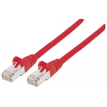Intellinet tinklo jungiamasis kabelis, Cat6, 7,5 m, raudonas, varinis, S/FTP, LSOH / LSZH, RJ45, auksuoti kontaktai, apsaugotas nuo užkablių, su gaubtuku, viso gyvenimo garantija