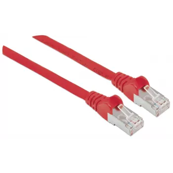 Intellinet tinklo jungiamasis kabelis, Cat6, 7,5 m, raudonas, varinis, S/FTP, LSOH / LSZH, RJ45, auksuoti kontaktai, apsaugotas nuo užkablių, su gaubtuku, viso gyvenimo garantija