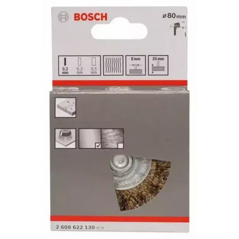 Šepečio ratas Bosch 2 608 622 130, 8 cm skersmuo, 8 mm kotas