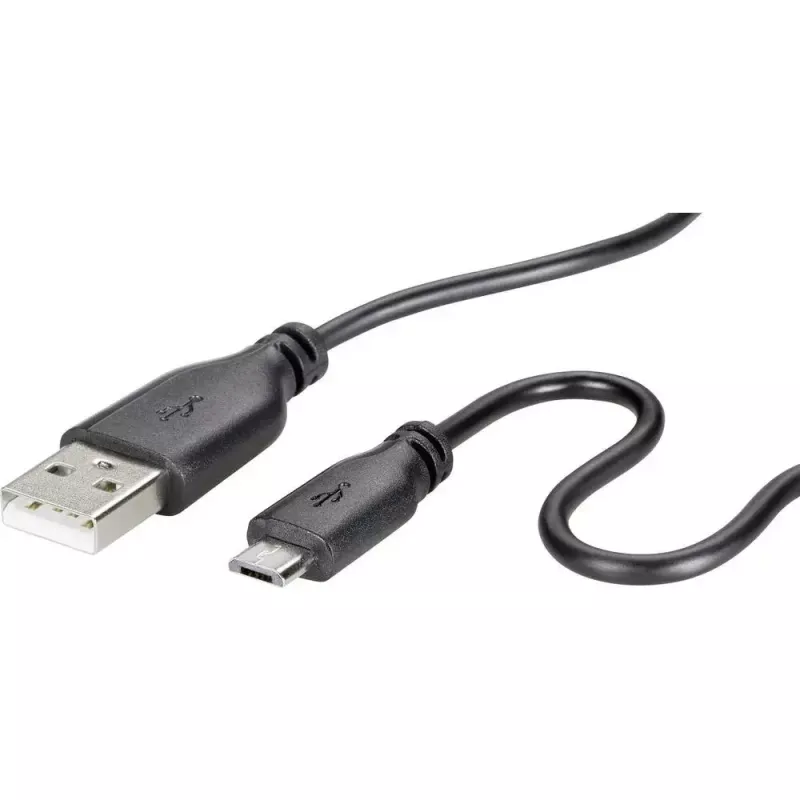 USB 2.0 duomenų kabelis Renkforce RF-4032111, USB A – Micro-USB B, 1 m, juodas