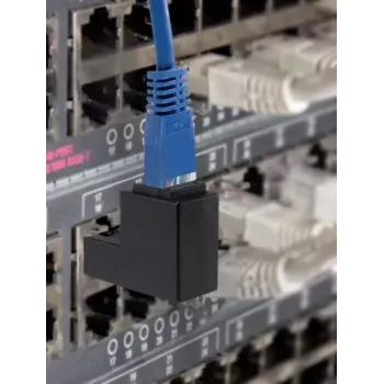 Lyties keitiklis RJ45 Renkforce RF-4087413 90° kampinis, auksuoti kontaktai