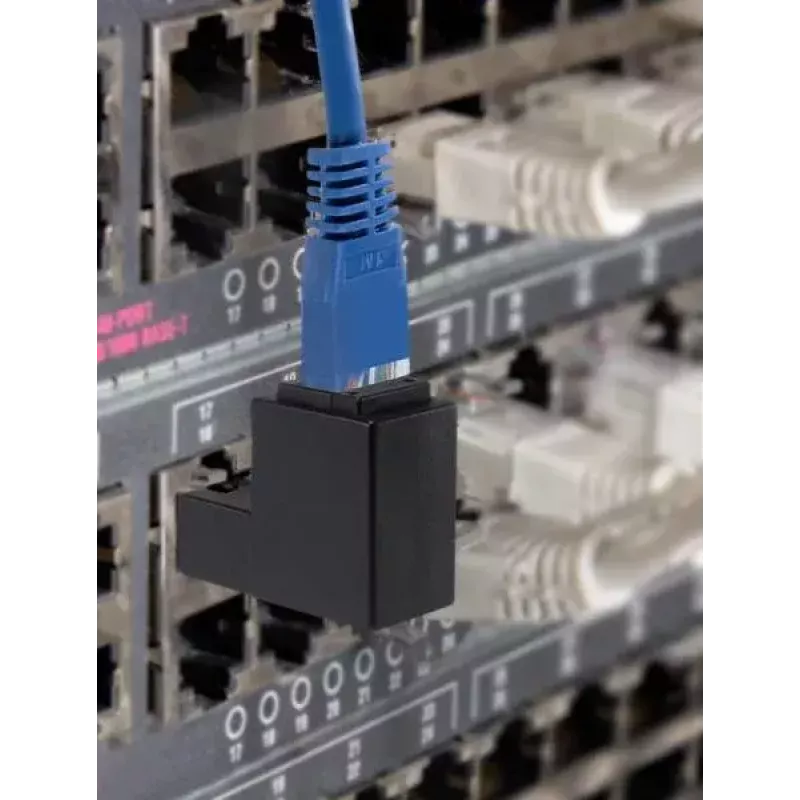 Lyties keitiklis RJ45 Renkforce RF-4087413 90° kampinis, auksuoti kontaktai