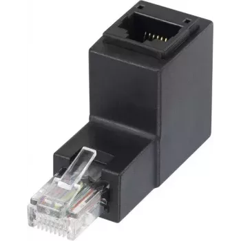 Lyties keitiklis RJ45 Renkforce RF-4087413 90° kampinis, auksuoti kontaktai