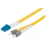 Intellinet Fiber Optic Patch Cable, OS2, LC/ST, 5m, Geltona, Dupleksas, Vienmodis, 9/125 µm, LSZH, Pluoštas, Viso gyvenimo garantija