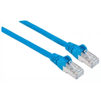 Intellinet tinklo jungiamasis laidas, Cat6A, 15 m, mėlynas, varis, S/FTP, LSOH / LSZH, PVC, RJ45, paauksuoti kontaktai, be užkablių, su gaubtuku, garantija visam laikui