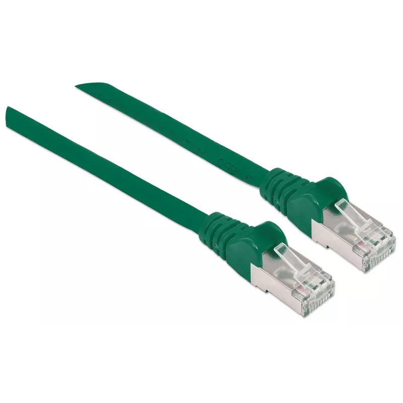 Intellinet tinklo jungiamasis kabelis, Cat6A, 10 m, žalias, varinis, S/FTP, LSOH / LSZH, PVC, RJ45, paauksuoti kontaktai, be užkabinimo, su apsauginiu gaubteliu, visam laikui