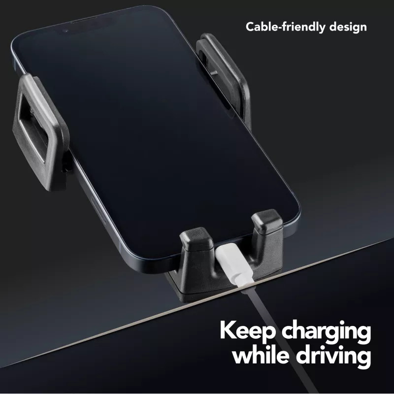 Cellularline Hug - universalus automobilinis laikiklis telefonui, pasyvus, juodas