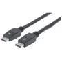 Manhattan DisplayPort 1.1 laidas, 4K@60Hz, 10m, Kištukas-Kištukas, su fiksatoriais, visiškai ekranuotas, juodas, garantija visam laikui