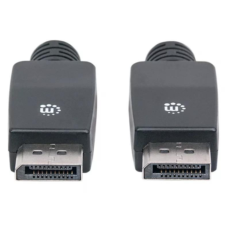 Manhattan DisplayPort 1.1 laidas, 4K@60Hz, 10m, Kištukas-Kištukas, su fiksatoriais, visiškai ekranuotas, juodas, garantija visam laikui