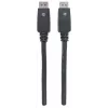 Manhattan DisplayPort 1.1 laidas, 4K@60Hz, 10m, Kištukas-Kištukas, su fiksatoriais, visiškai ekranuotas, juodas, garantija visam laikui