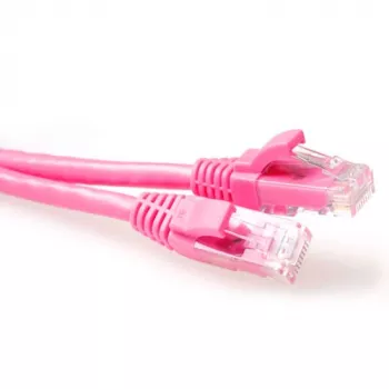 ACT Pink 15 metrų U/UTP CAT6A jungiamasis laidas su RJ45 kištukais, apsaugotas nuo užsikabinimo