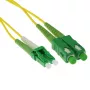 ACT 2 metrų LSZH vienmodis 9/125 OS2 šviesolaidinis pataisinis kabelis duplex su LC/APC8 ir SC/APC8 jungtimis