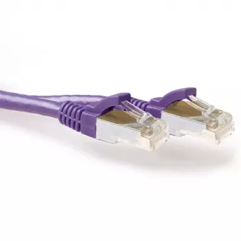 ACT Purple 15.00 m SFTP CAT6A patch kabelis, apsaugotas nuo užkabinimo, su RJ45 jungtimis