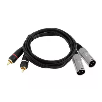 Garso kabelis Omnitronic 3022522D 3 m 2 x XLR 2 x RCA juodas