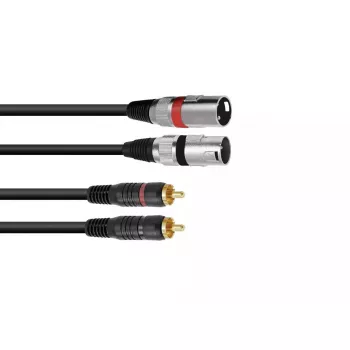 Garso kabelis Omnitronic 3022522D 3 m 2 x XLR 2 x RCA juodas