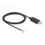 USB 2.0 į RJ12 RS-232 adapteris (kabelis) DeLOCK 66737, 2 m