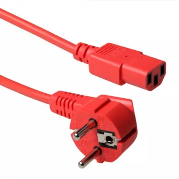 Maitinimo laidas ACT CEE 7/7 (kampu) į C13 jungtį, 5 m, 250 V 10 A, raudonas