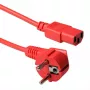 Maitinimo laidas ACT CEE 7/7 (kampu) į C13 jungtį, 5 m, 250 V 10 A, raudonas
