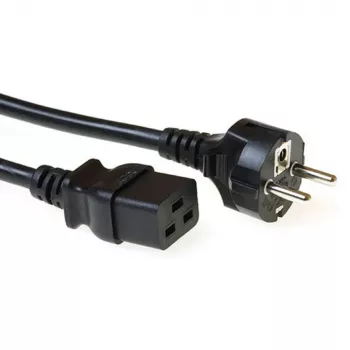 ACT Powercord CEE 7/7 kištukas (tiesus) - C19 juoda 2 m