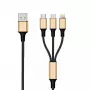 USB laidas 2GO 797152 3 m USB B / USB-C / Micro-USB B / Lightning juodas auksinis