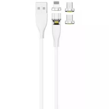 USB laidas 2GO 797317 1m USB B USB C/Micro-USB B/Lightning Baltas