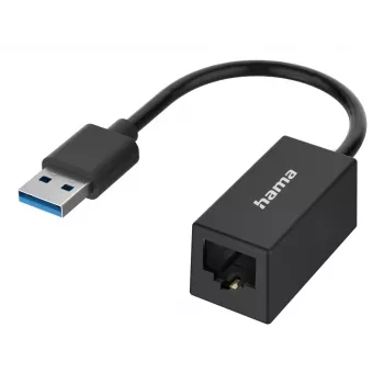 Hama 00300024 USB-A į RJ-45 tinklo adapteris, Gigabit Ethernet, juodas