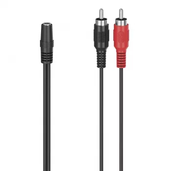 Garso kabelis Hama 00305040 3,5 mm lizdas (motina) – 2 × RCA (tėvas), juodas