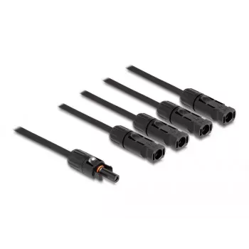 Kabelio skirstytuvas DeLOCK DL4 Solar Splitter Cable 1 x moteriškas į 4 x vyriškus 50 cm juodas