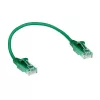 ACT Green 0,15 m LSZH U/UTP CAT6 duomenų centro plonas šuolinis laidas, apsaugotas nuo užsikabinimo, su RJ45 jungtimis
