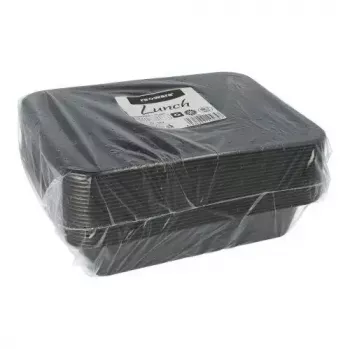 Vienkartinis maisto laikymo indas Papstar 96552, polipropilenas, juodas, 227x178x45 mm